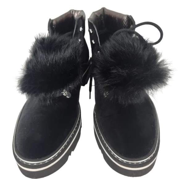 Pollini Velvet Lace Up Booties - Picture 4 of 11